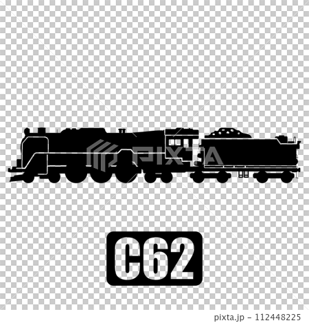 SL C62のシンプルな切り抜きイラスト SL C62のシンプルな切り抜きイラスト 112448225