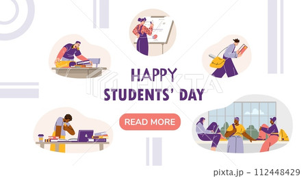 Happy Students' Day banner vector illustration Happy Students' Day banner vector illustration 112448429