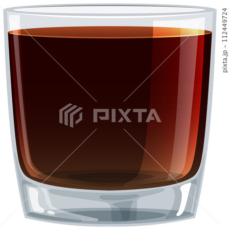 Glass of Dark Liquid Vector Illustration 112449724