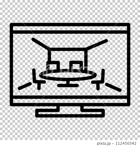 PCでバーシャル空間を体験しているアイコン 112450342