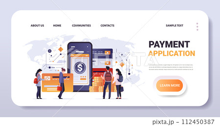 mix race people making payments with debit or credit cards in mobile app financial transactions fintech business investment concept 112450387