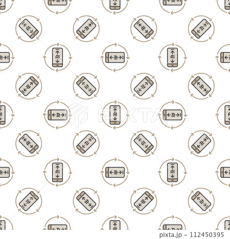 AI Phone with Arrows vector Artificial Intelligence colored seamless pattern 112450395