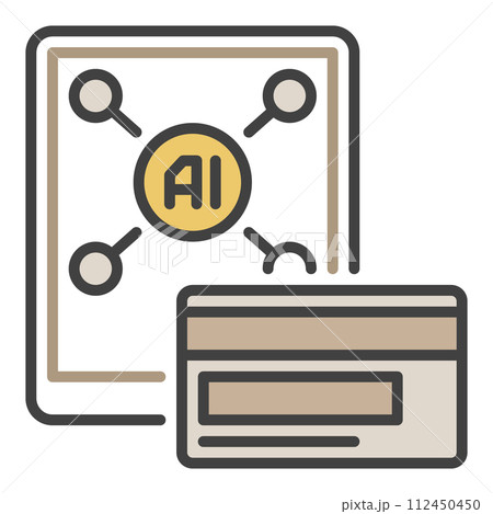 Payment with AI Smartphone vector AI colored icon or symbol Payment with AI Smartphone vector AI colored icon or symbol 112450450