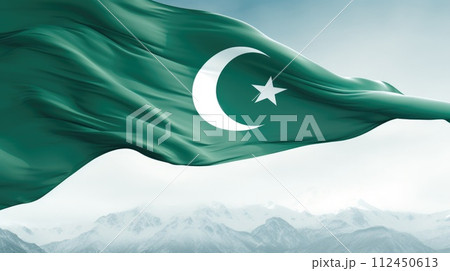 Pakistan day: celebrating unity, freedom, and heritage in a symphony of green and white, honoring the nation's journey towards independence and prosperity on this historic occasion. 112450613