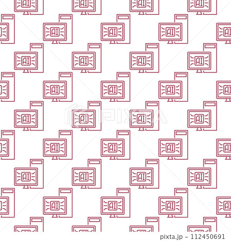Desktop Computer with AI vector Artificial Intelligence outline seamless pattern 112450691