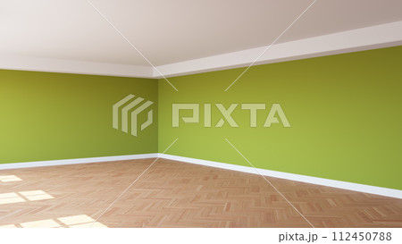 Corner of the Sunny Interior with Khaki Walls, a White Ceiling and Cornice Corner of the Sunny Interior with Khaki Walls, a White Ceiling and Cornice 112450788
