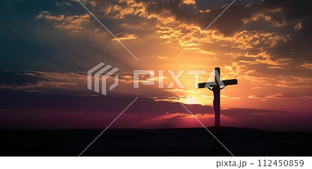 Good Friday, Jesus Christ on the crucifixion, a poignant symbol of sacrifice, redemption, and the profound Christian narrative. 112450859