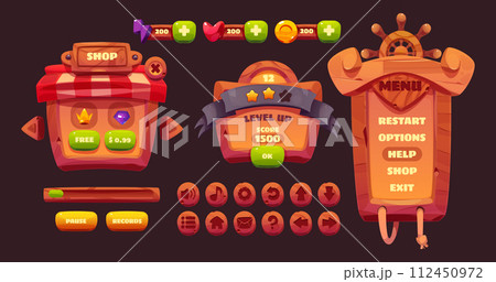 Pirate game ui design elements 112450972