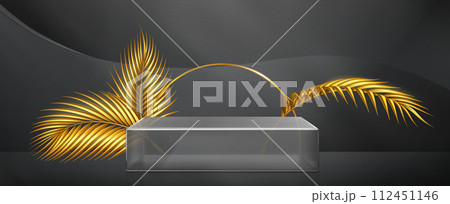 Glass square transparent product podium Glass square transparent product podium 112451146