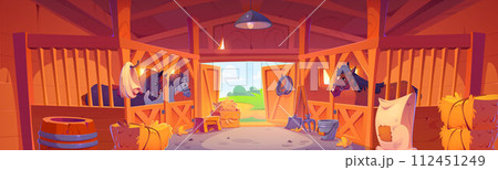 Horse stable interior design 112451249