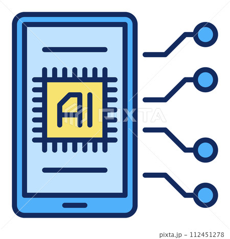 AI Smartphone vector Artificial Intelligence Device colored icon or design element 112451278