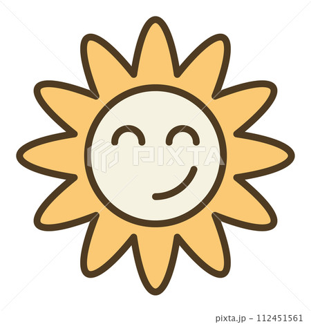 Hippie Groovy Smiling Flower vector colored icon or design element Hippie Groovy Smiling Flower vector colored icon or design element 112451561