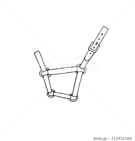 Vector hand drawn doodle sketch horse halter 112452168