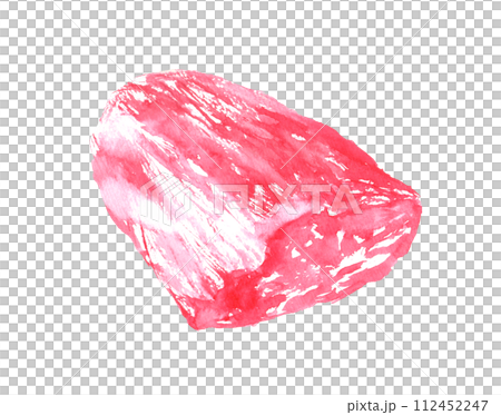 水彩で描いた牛肉　ヒレ先のイラスト 112452247