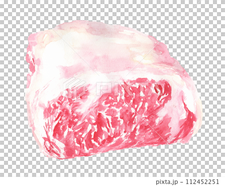 Illustration of beef sirloin painted in watercolor 112452251