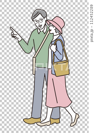 elderly couple walking 112452289