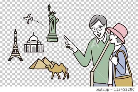 Senior couple traveling abroad Senior couple traveling abroad 112452290