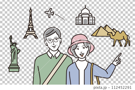 Senior couple visiting overseas tourist destinations Senior couple visiting overseas tourist destinations 112452291
