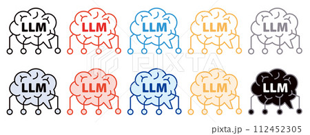 カラフルなLLMのアイコンセット 112452305