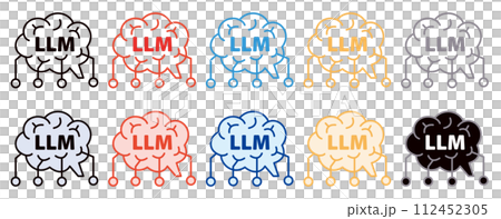 カラフルなLLMのアイコンセット 112452305