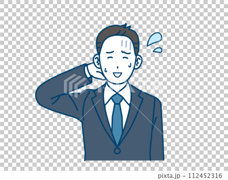 一個心煩意亂、苦笑的上班族,一個商人 一個心煩意亂、苦笑的上班族,一個商人 112452316