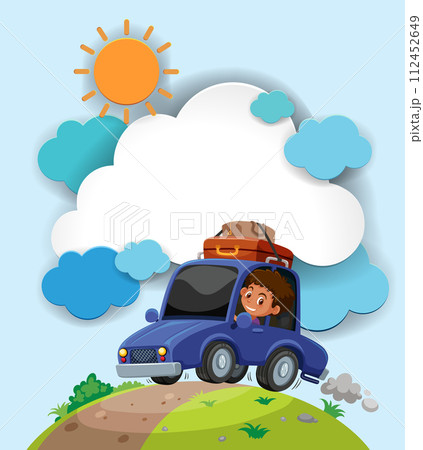 Joyful Road Trip Adventure Illustration Joyful Road Trip Adventure Illustration 112452649