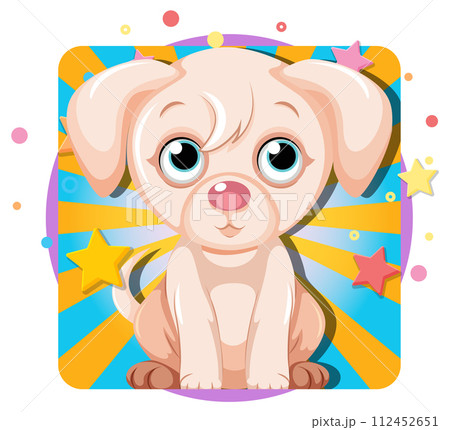 Adorable Puppy with Sparkling Stars Adorable Puppy with Sparkling Stars 112452651