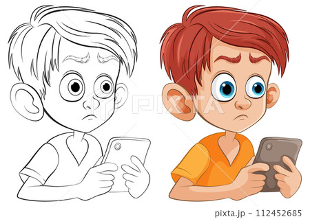 Concerned Boys with Digital Tablets Concerned Boys with Digital Tablets 112452685