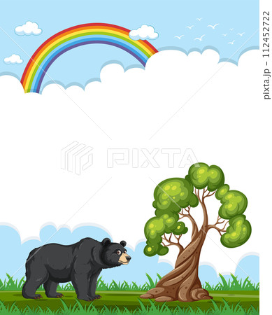 Bear Under Rainbow by the Tree Bear Under Rainbow by the Tree 112452722