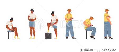 People doing self injections set. People doing self injections set. 112453702