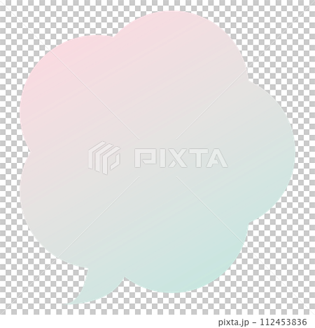 Speech bubble illustration 8 [Two-color gradation of pastel colors (pink and green)] 112453836