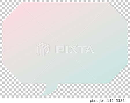 吹き出しのイラスト19【パステルカラーの2色グラデーション（ピンク・緑）】 112453854