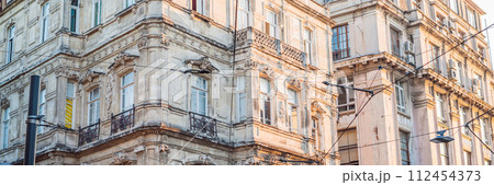 Istanbul architecture. Old buildings in the city center BANNER, LONG FORMAT Istanbul architecture. Old buildings in the city center BANNER, LONG FORMAT 112454373