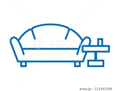 住宅・ソファ・ラウンジのアイコン　不動産・建設・マンション向けピクトグラム　シンボル 112455309