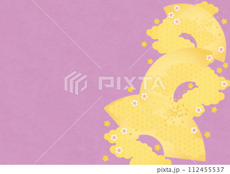 春の背景（扇と桜）5-3 112455537