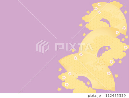 春の背景（扇と桜）5-3ベク 112455539
