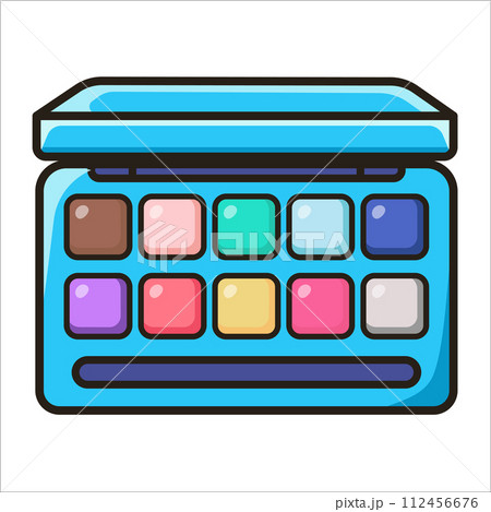 Eyeshadow palette. Decorative cosmetics. Vector illustration in flat style Eyeshadow palette. Decorative cosmetics. Vector illustration in flat style 112456676