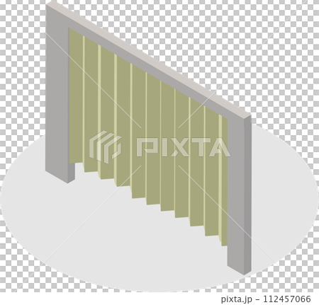 Isometric accordion curtain image material 112457066