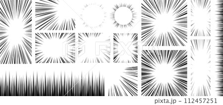 集中線のセット 112457251