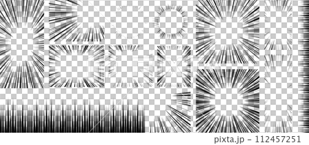 集中線のセット 112457251