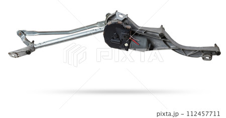 Wiper mechanism with electric motor - with a reducer that returns the brushes to their place, as well as the levers and the brushes themselves, operate with a washer that provides water to the glass. 112457711