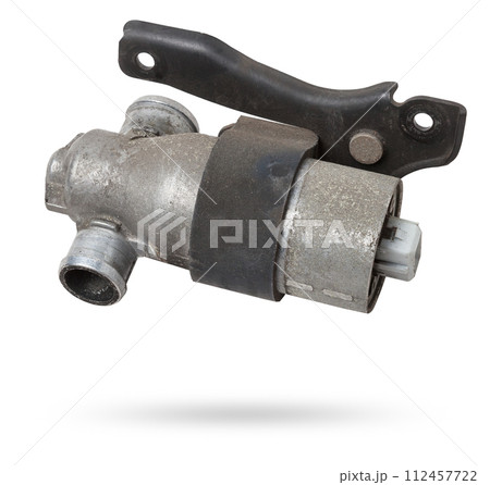 idle air valve for car engine on white isolated background. catalog of spare parts for websites and print. idle air valve for car engine on white isolated background. catalog of spare parts for websites and print. 112457722