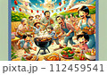 家族　バーベキュー 112459541