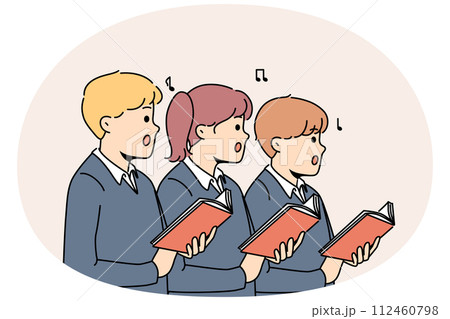 Small children sing in school choir 112460798