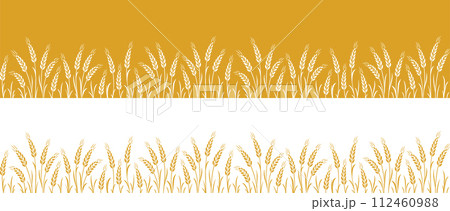 two seamless pattern stripe with wheat stalks 112460988