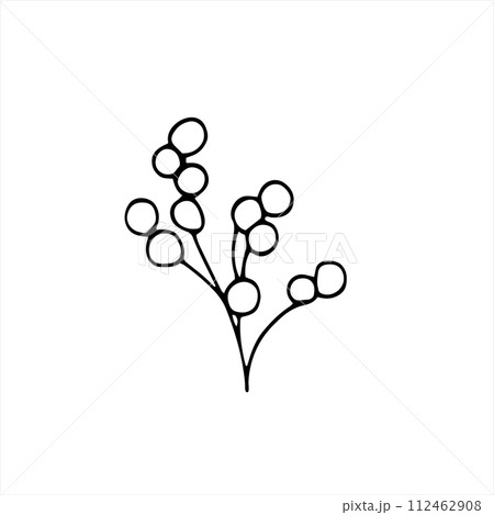 Herbal floral doodle-style vector illustration. Hand-drawn botanical illustration. Isolated objects on white Herbal floral doodle-style vector illustration. Hand-drawn botanical illustration. Isolated objects on white 112462908