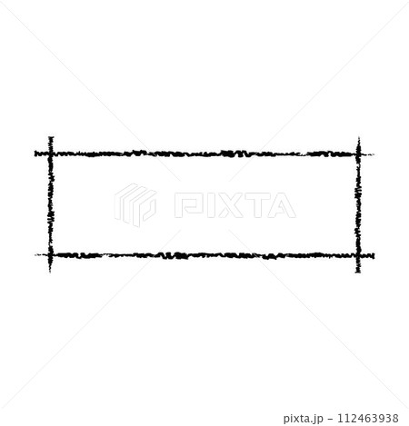 Frame rectangle elongated texture element, outline border grunge shape icon, decorative doodle for design in vector illustration 112463938
