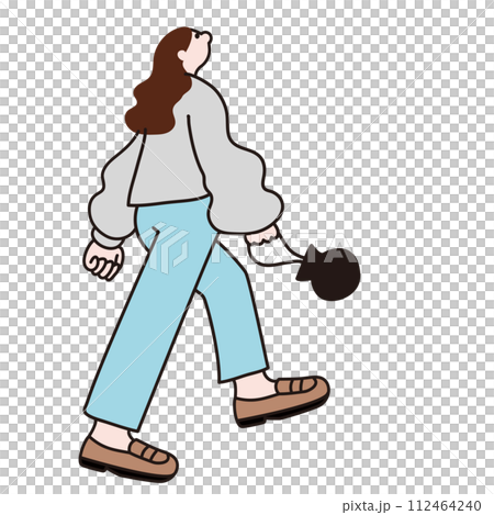 Fashionable female line drawing vector 112464240