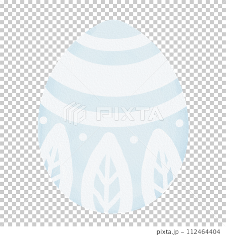 Watercolor cute white pattern blue easter egg 112464404