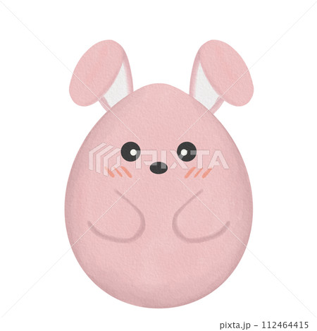 Watercolor cute pink bunny easter egg Watercolor cute pink bunny easter egg 112464415